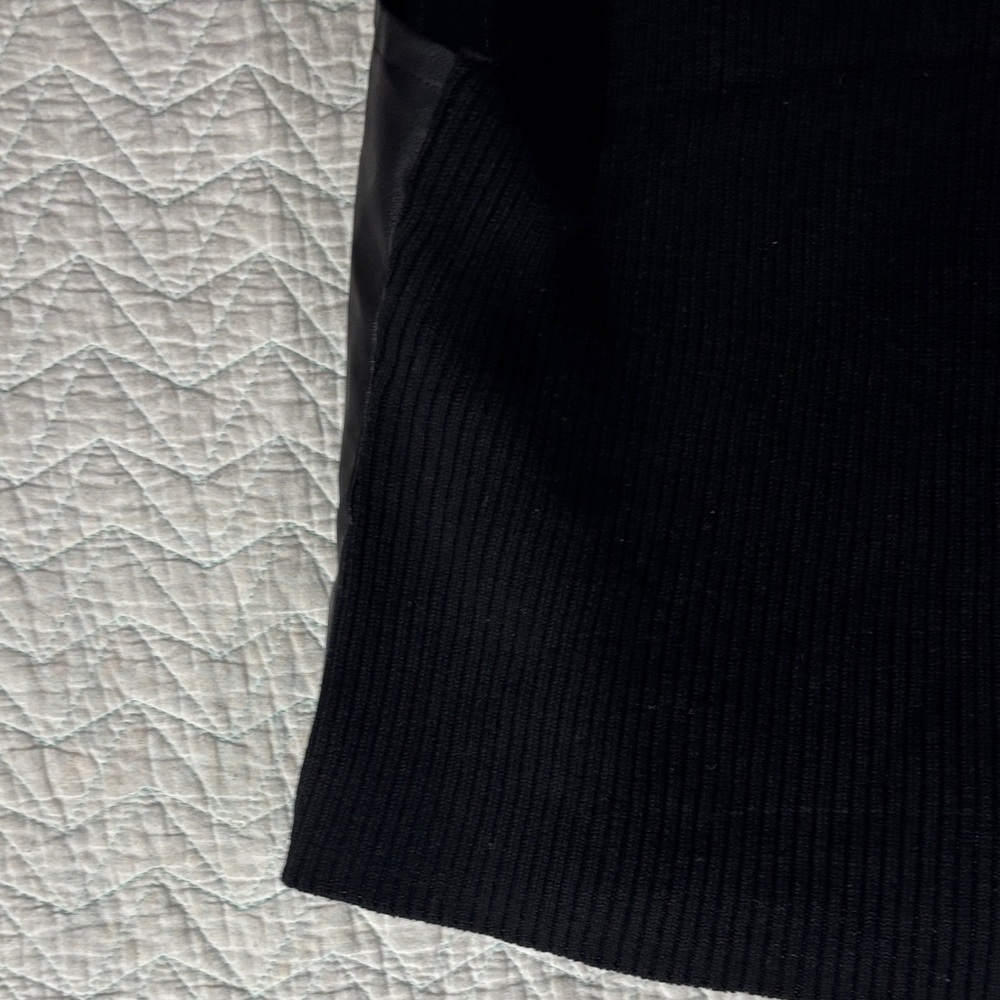 August Silk Classic Black Vest Sweater back and vegan leather front - Picture 10 of 11